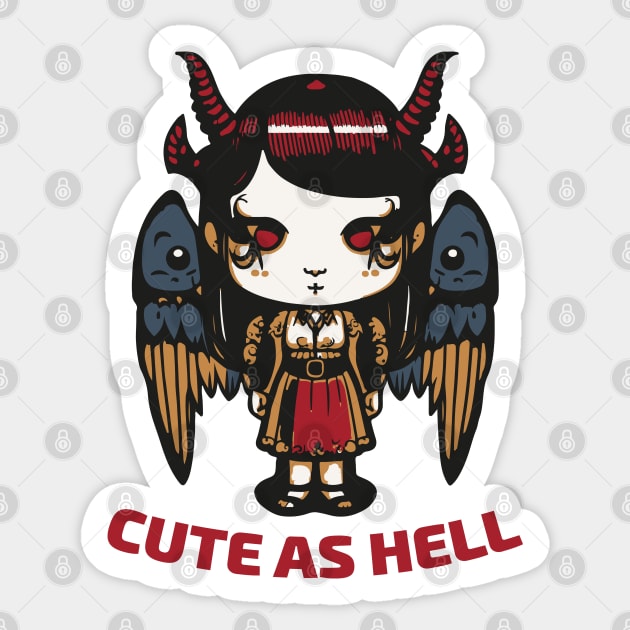 Cute as Hell Kawaii Demon Girl Sticker by tatadonets